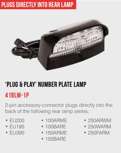 41 Series Number Plate Lamps / Plug & Play