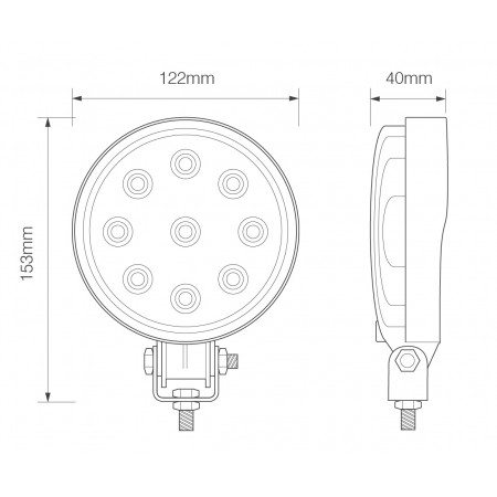 LED Autolamps High-Powered Round Work Lamp