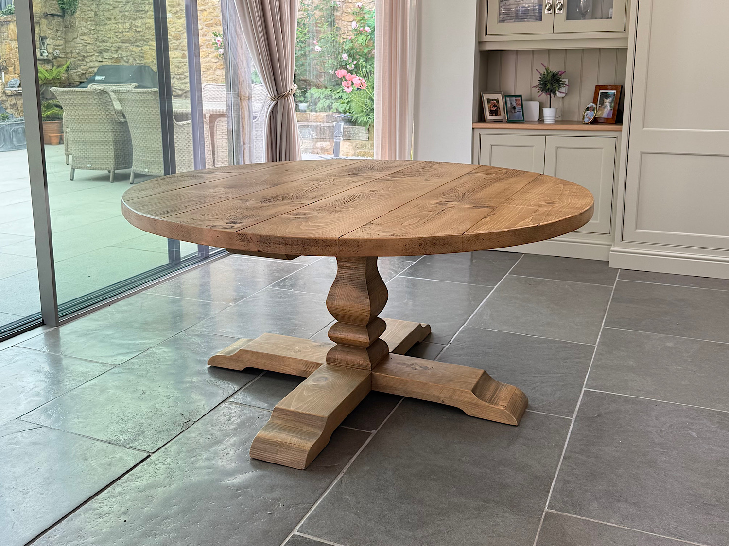 Large Round Rustic Dining Table | Oak & Wood | Tom Marsh