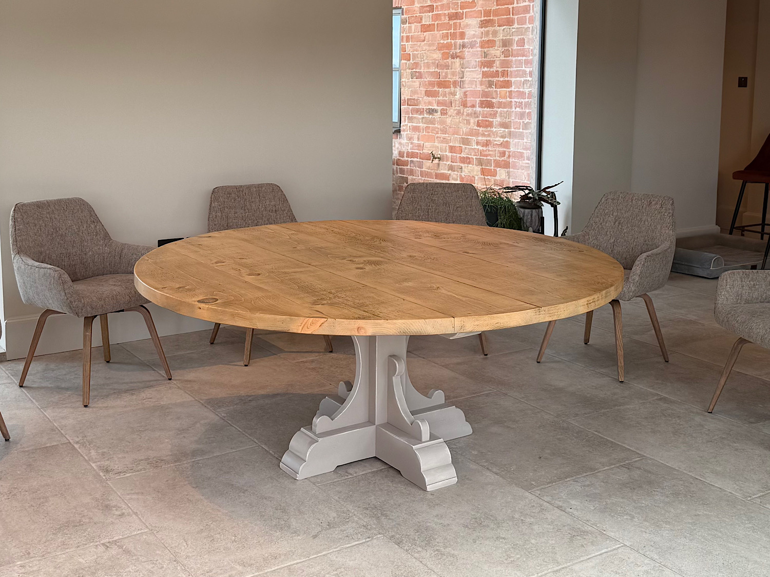 Large Round Rustic Dining Table | Oak & Wood | Tom Marsh