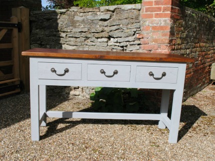 Handmade Serving Sideboard with Rustic Top and Paint Effect base