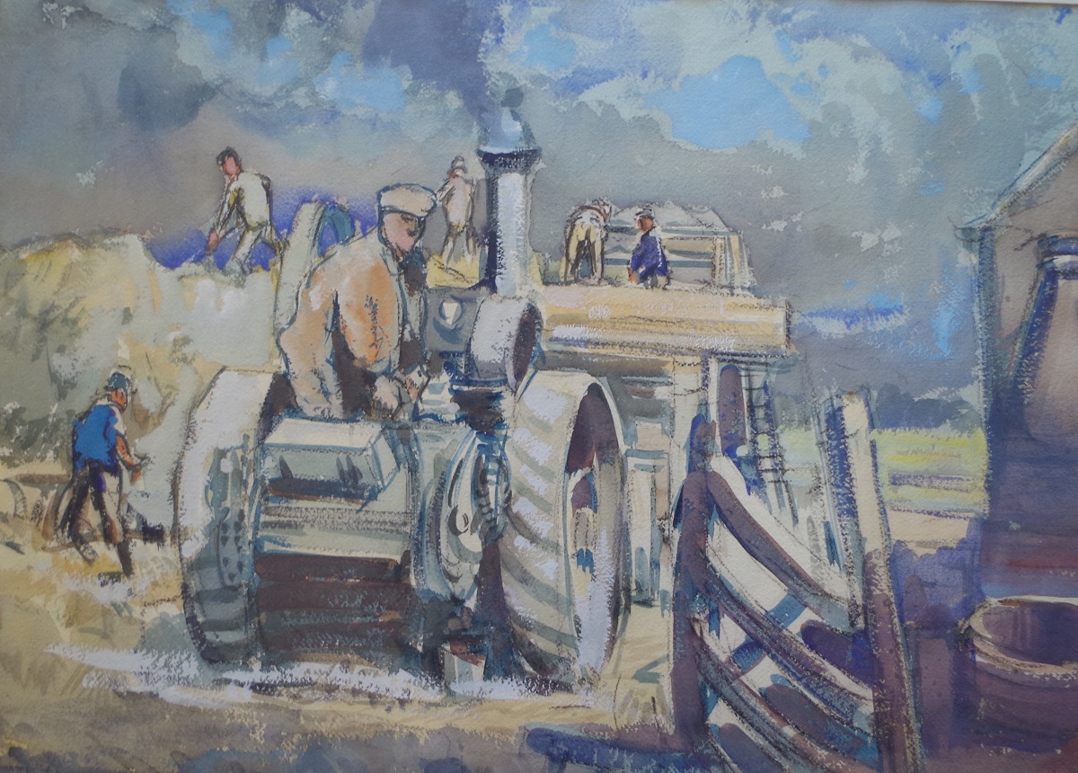 Tractor in Haymaking Scene