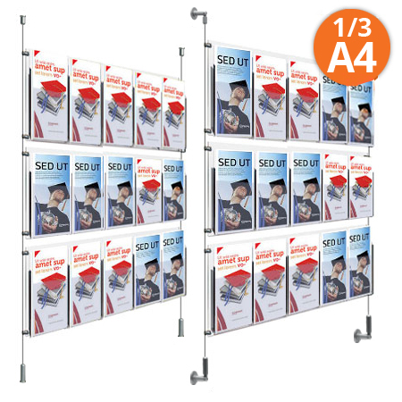 1/3 A4 Leaflet Dispensers - wall or floor-to-ceiling mount