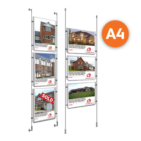 3 x A4 - Choose either wall mountable or floor to ceiling cable display systems