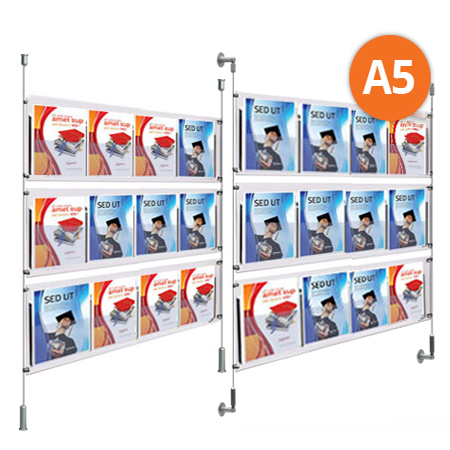 9 x A5 Leaflet Dispensers - Choose either wall mountable or floor to ceiling kits