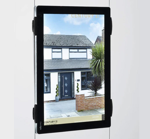 Example portrait LED cable display pocket with black surround