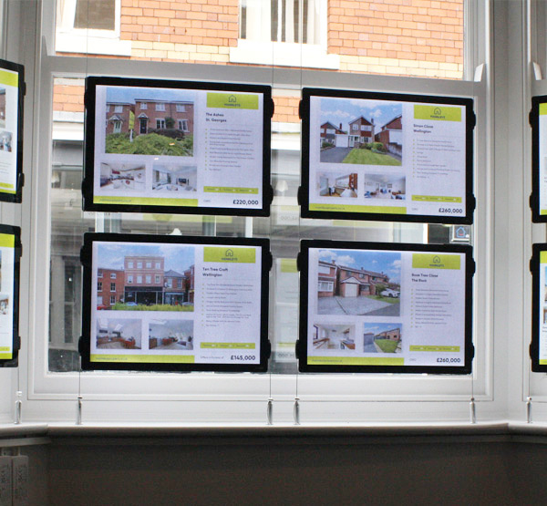 Ideal for use in any retail environment and estate agents windows