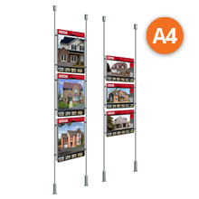Floor-to-Ceiling Rod Displays - 3 x A4 Posters