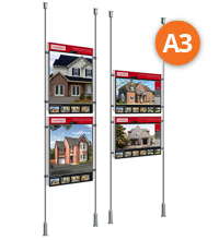 Floor-to-Ceiling Rod Displays - 2 x A3 Posters