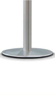 The 450mm diameter base provides stability for the leaflet stands.