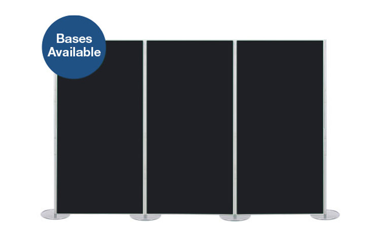 The 3 display boards can be used in a straight line with the additiona of 300mm circular support bases