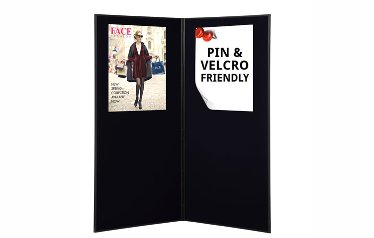 Use pins and Velcro to attach posters