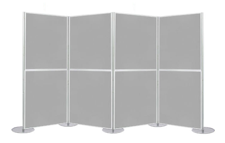 Modular display boards with 1000 x 1000mm double sided panels.