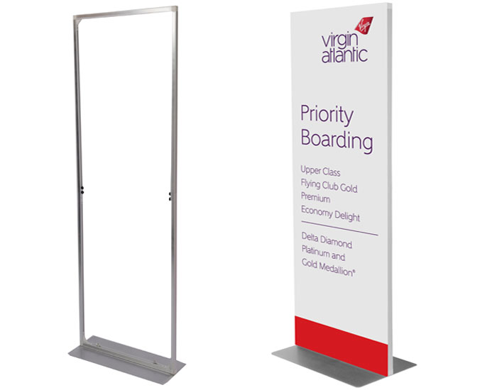 Airport freestanding information signs - Virgin Example