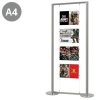 4 x Double A4 (8x Pockets) Portrait Poster Display Stand