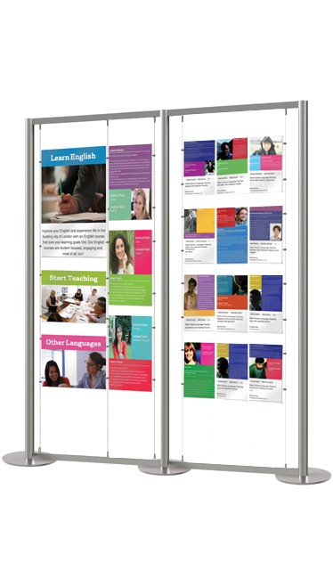 Double sided mixed pocket sizes on our popular A2, A3 and A4 display stand.