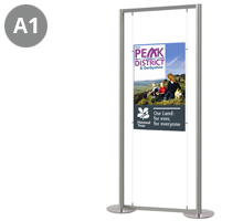 1 x A1 Portrait Floor Standing Cable Display Stand