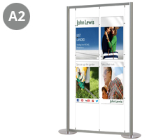 4 x A2 Portrait Free Standing Cable Display Stand