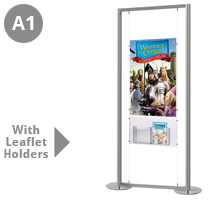 1 x A1 Portrait Cable Display Stand with Leaflet Holders