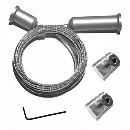 Cable kit and toggles for fixing in channel