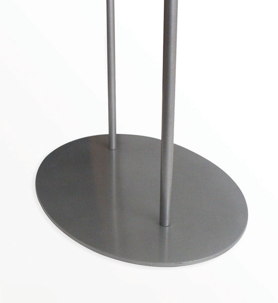 Sturdy steel base for added stability