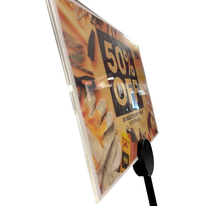 Supplied with a clear acrylic A4 landscape folded poster pocket