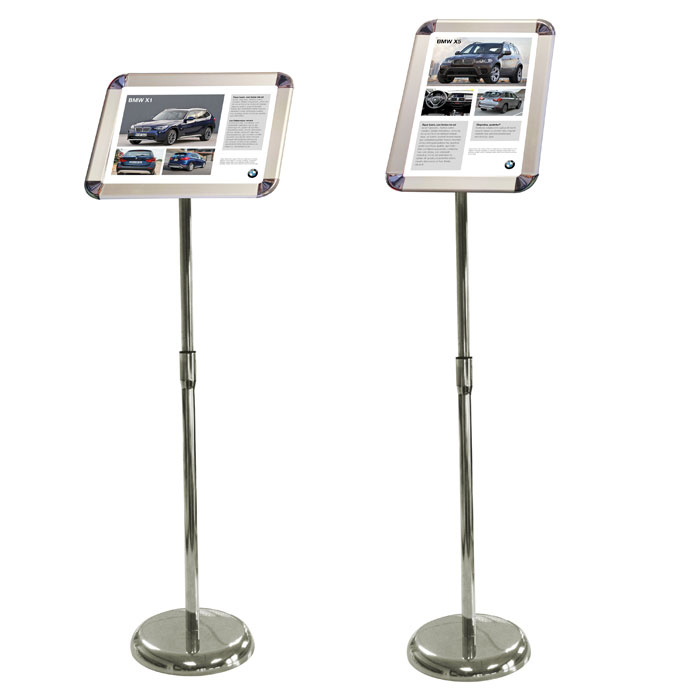 A4 sign holders with telescopic pole and tilting frame | RAL Display