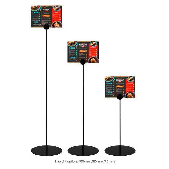 Showcase information at 3 different hieghts - 1510mm, 1110mm & 710mm