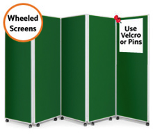 Mobile 5 Panel Folding Display Boards 1800mm High