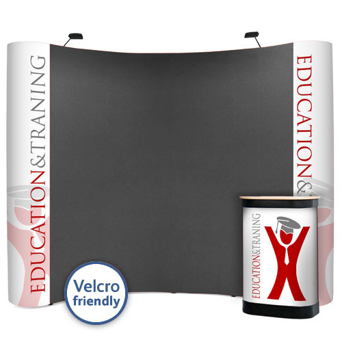 Popup kit 3x4 size with combination of graphic panels and Velcro panels.
