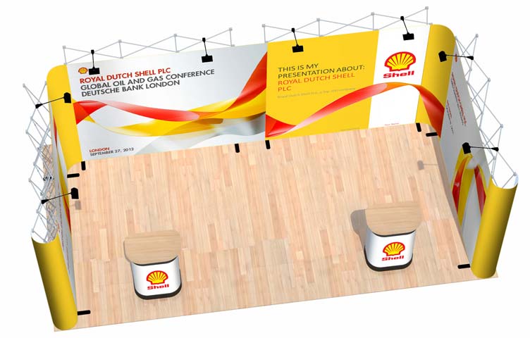 A portable exhibition stand for 3m x 6m areas