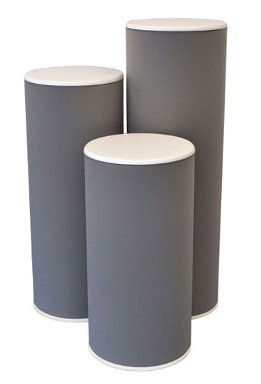 Cost effective and durable exhibition plinths available in a range of heights and diameters.