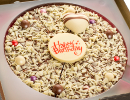 Pretty in Pink Happy Birthday Chocolate Pizza