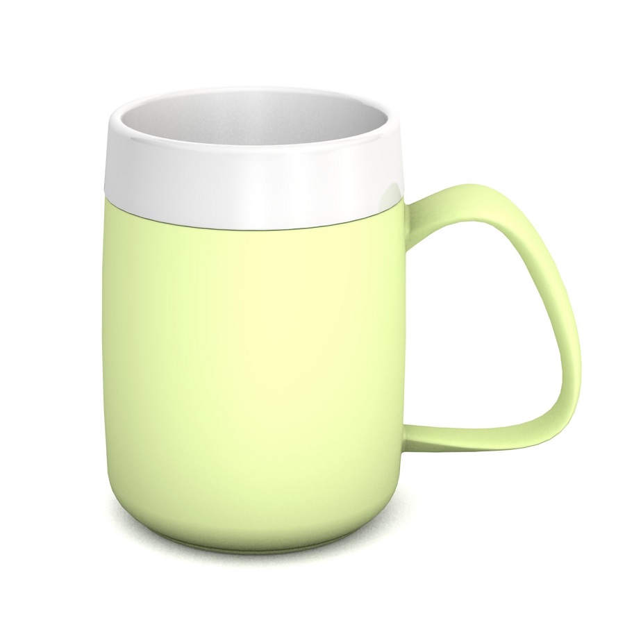 ORNAMIN Mug with double wall and with therapeutic Drinking Lid