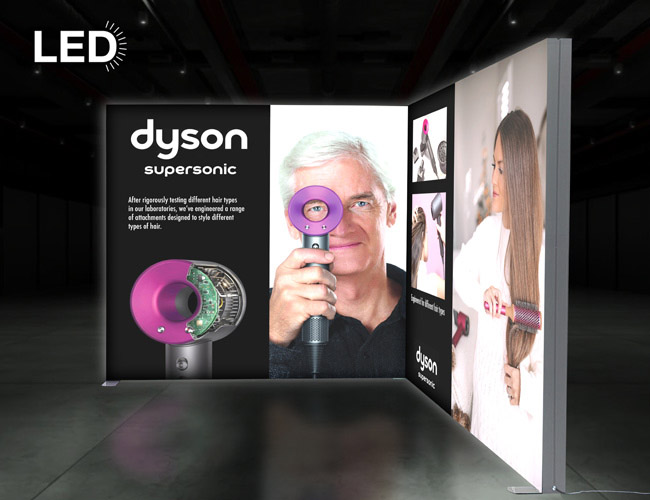 2m x 2m L-Shape Lightbox Exhibition Stand