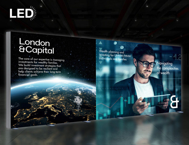 5m Lightbox Exhibition Stand Backwall
