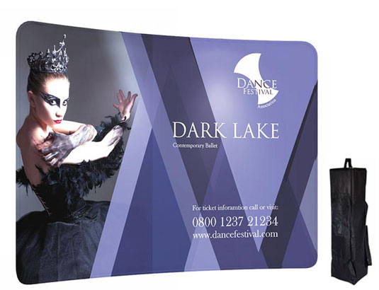 2.4m wide Curved Fabric Display Stands