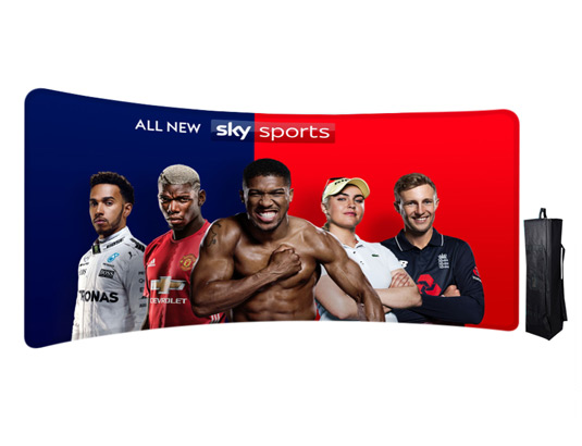 6m wide Curved Fabric Display Stands