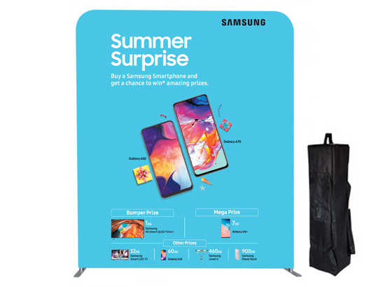 2m wide Straight Fabric Display Stands
