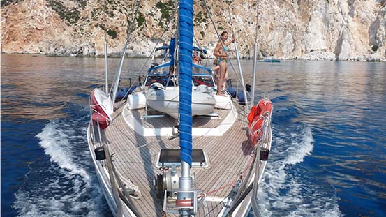 Sailing in Greece: An idyllic swim stop for new friends